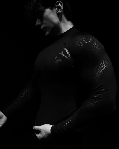 Tankcanvas Compression Shirt Short Sleeve 2025 Tops Muscle GYM Fitness in Black Body Shape Fit Reveal Figures-Tankcanvas