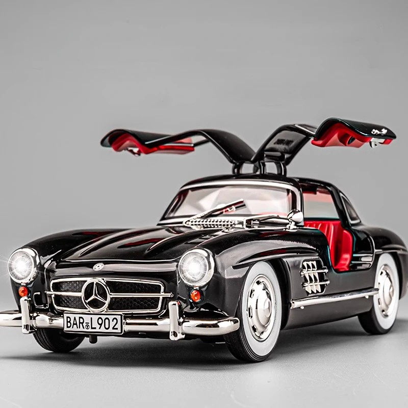 TANKCANVAS-1:24 Benz 300SL 1936 Classic Car Alloy Diecast Car Model Sound Light
