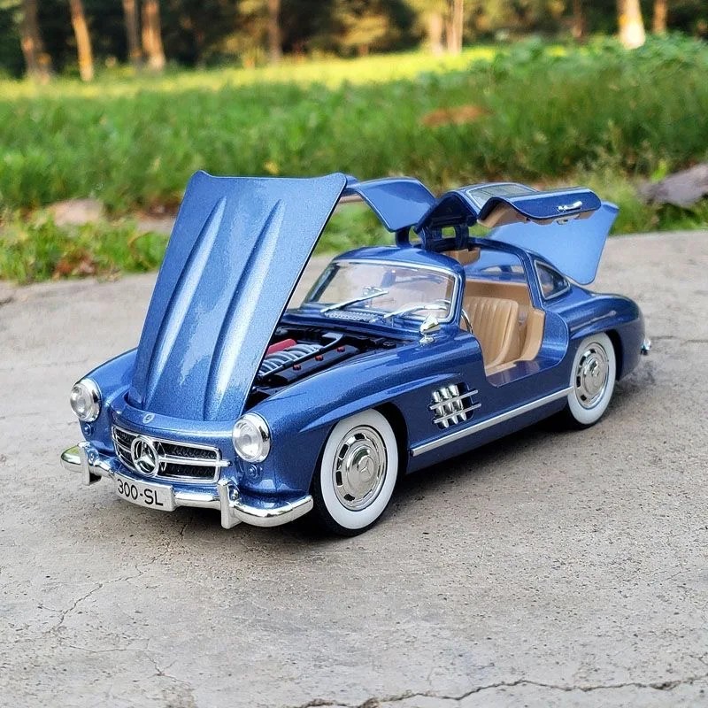 TANKCANVAS-1:24 Benz 300SL 1936 Classic Car Alloy Diecast Car Model Sound Light