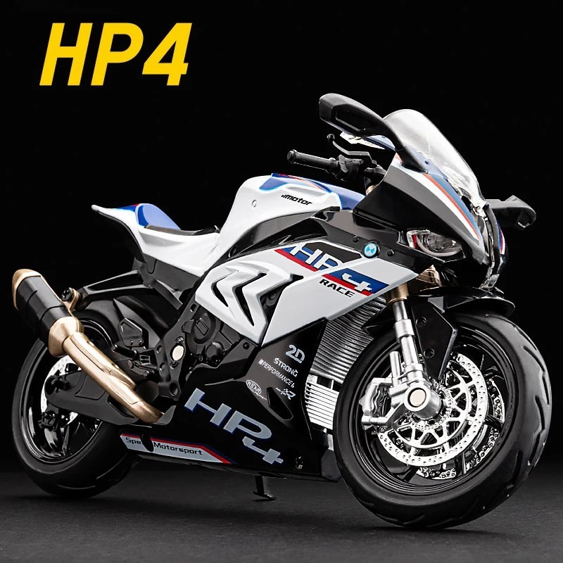 Tankcanvas 1:12 For BMW HP4 Alloy Die Cast Racing Motorcycle Model Vehicle Collection Sound and Light Off Road Autocycle Toys Car-Tankcanvas