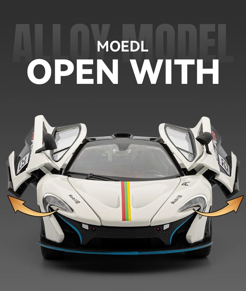 TANKCANVAS-Diecast Model Car 1:24 For McLaren P1 GTR Supercar Simulation Alloy Static Model