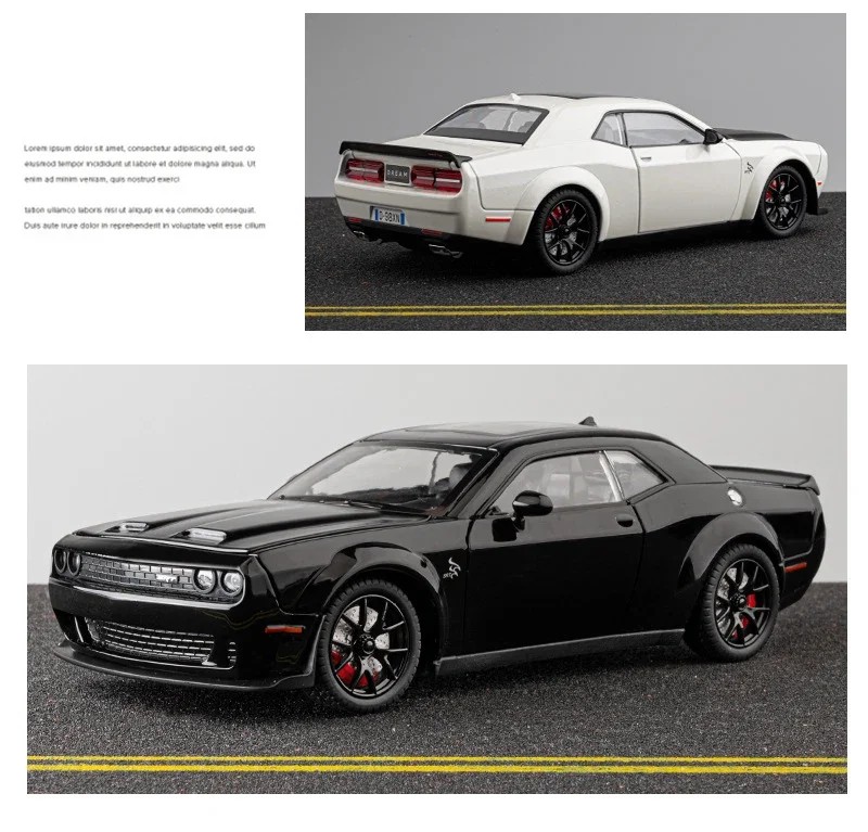 TANKCANVAS-Diecast Model Car For 1:22 Challenger SRT Hellcat Demon Eyes Simulation Alloy Static Model-Tankcanvas