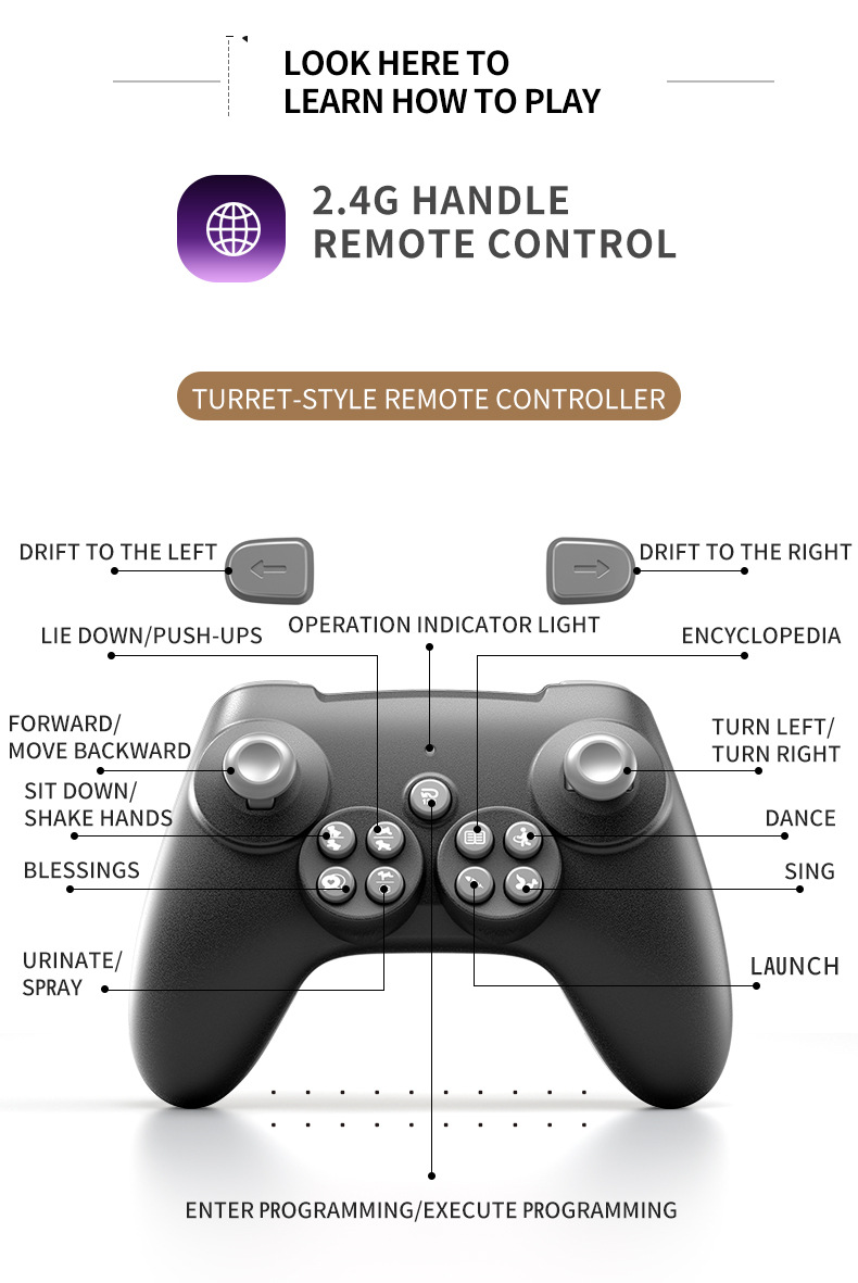 Smart Eight-Drive Interactive Remote Control Robot Dog Toy