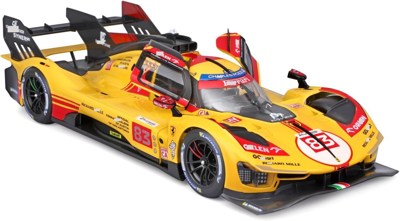TANKCANVAS-1:18 Ferrari 499P 83# Car Model 2024 Le Mans 24h Racing Alloy Luxury Vehicle Diecast Toy