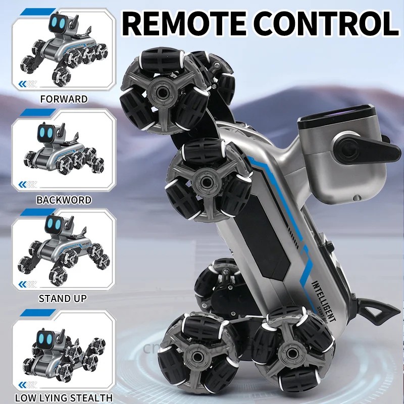 Intelligent remote control eight wheeled robot dog