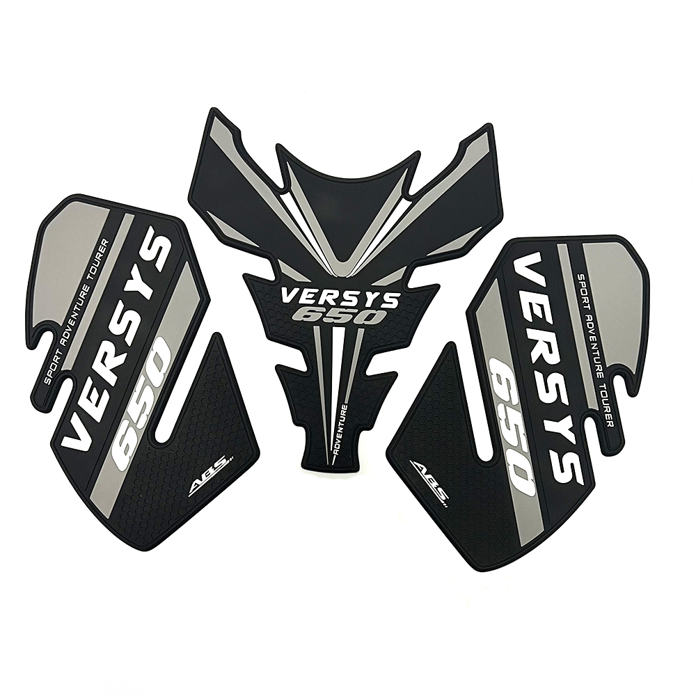 Tankcavas Motorcycle Fuel Tank Pad Protection Kit Sticker Anti-slip Fuel Tank Pad 3D Side Air Knee Grip Traction Pad Suitable for Kawasaki Versys 650-Tankcanvas
