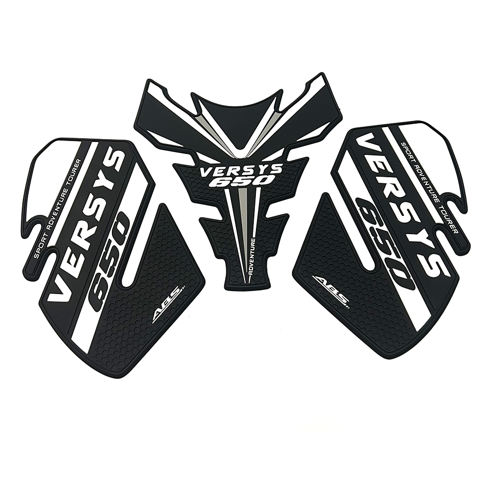 Tankcavas Motorcycle Fuel Tank Pad Protection Kit Sticker Anti-slip Fuel Tank Pad 3D Side Air Knee Grip Traction Pad Suitable for Kawasaki Versys 650-Tankcanvas