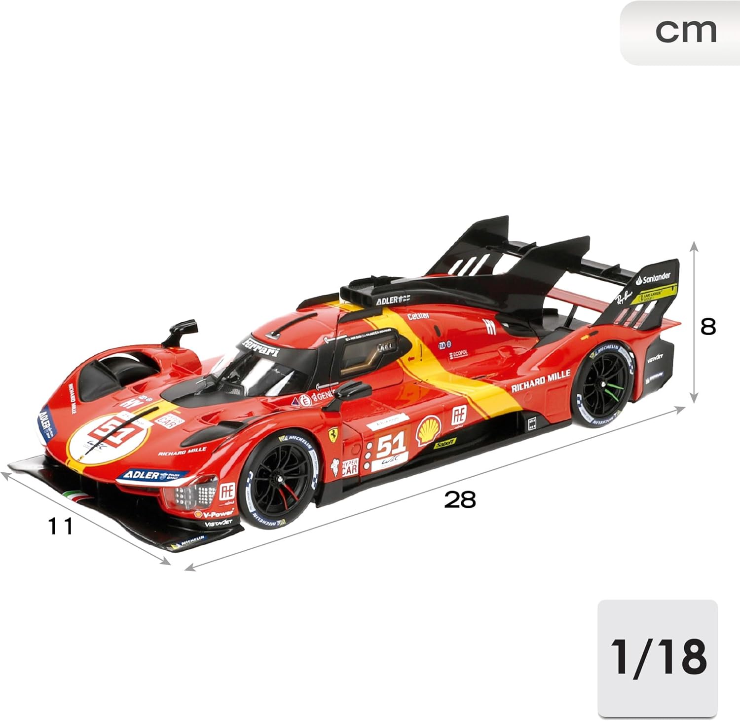 TANKCANVAS-1:18 Ferrari 499P 83# Car Model 2024 Le Mans 24h Racing Alloy Luxury Vehicle Diecast Toy