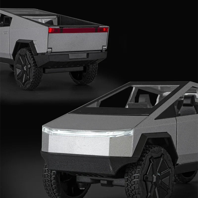 TANKCANVAS-1:24 For Tesla Cybertruck Pickup Alloy Car Model Diecasts Metal Off-road Vehicles Car Model Simulation Sound and Light