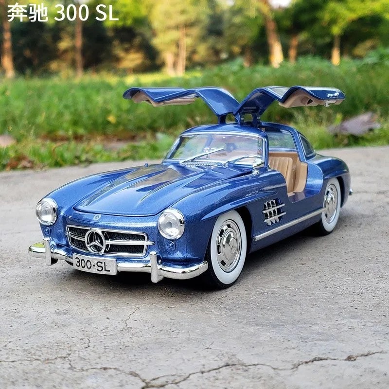 TANKCANVAS-1:24 Benz 300SL 1936 Classic Car Alloy Diecast Car Model Sound Light