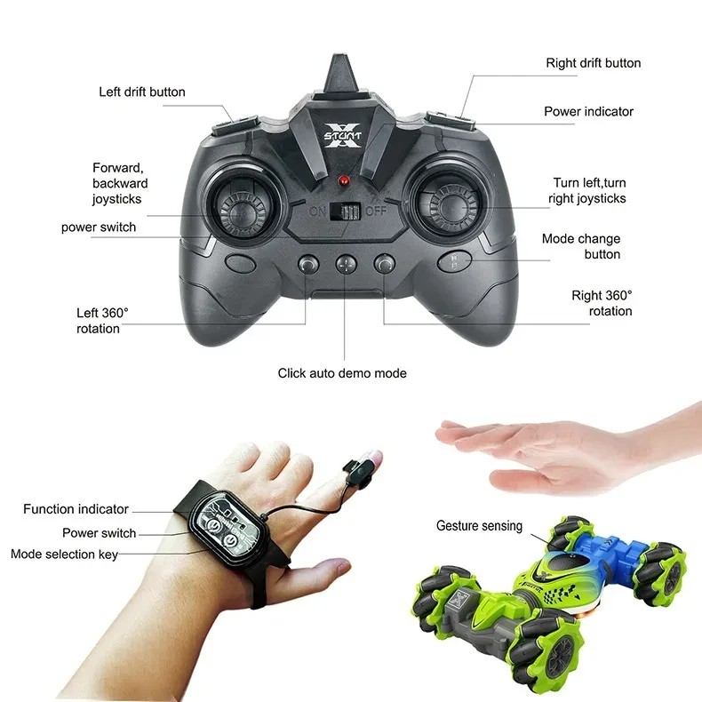 4WD RC Stunt Car 2.4G Radio with 1∕2∕3 Battery Remote Control Cars RC