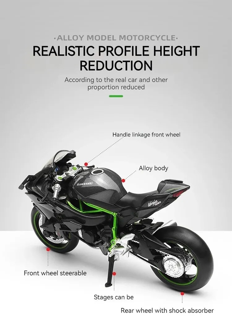 Tankcanvas 1:12 Scale For Kawasaki Motorcycle Die-cast Model Motorcycle Lovers Collectibles Boys Gifts kids toy-Tankcanvas