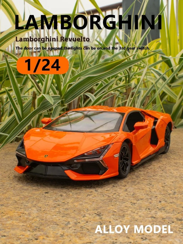 TANKCANVAS-Diecast Model Car 1:24 For Lamborghini Revuelto Simulation Alloy Static Model