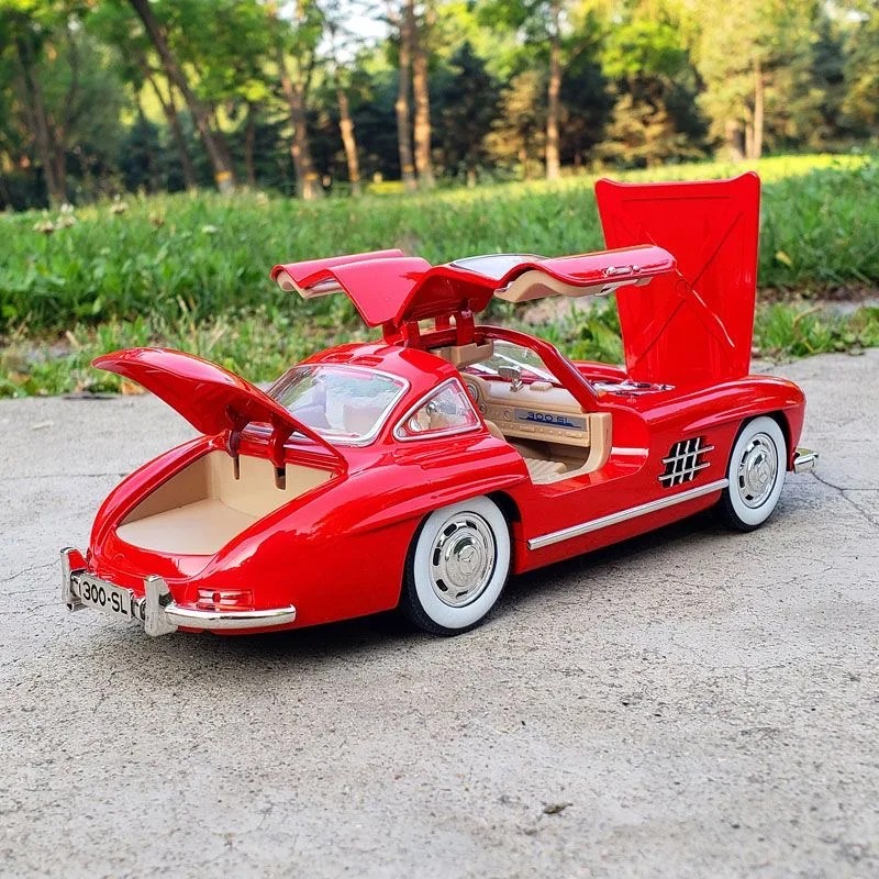 TANKCANVAS-1:24 Benz 300SL 1936 Classic Car Alloy Diecast Car Model Sound Light