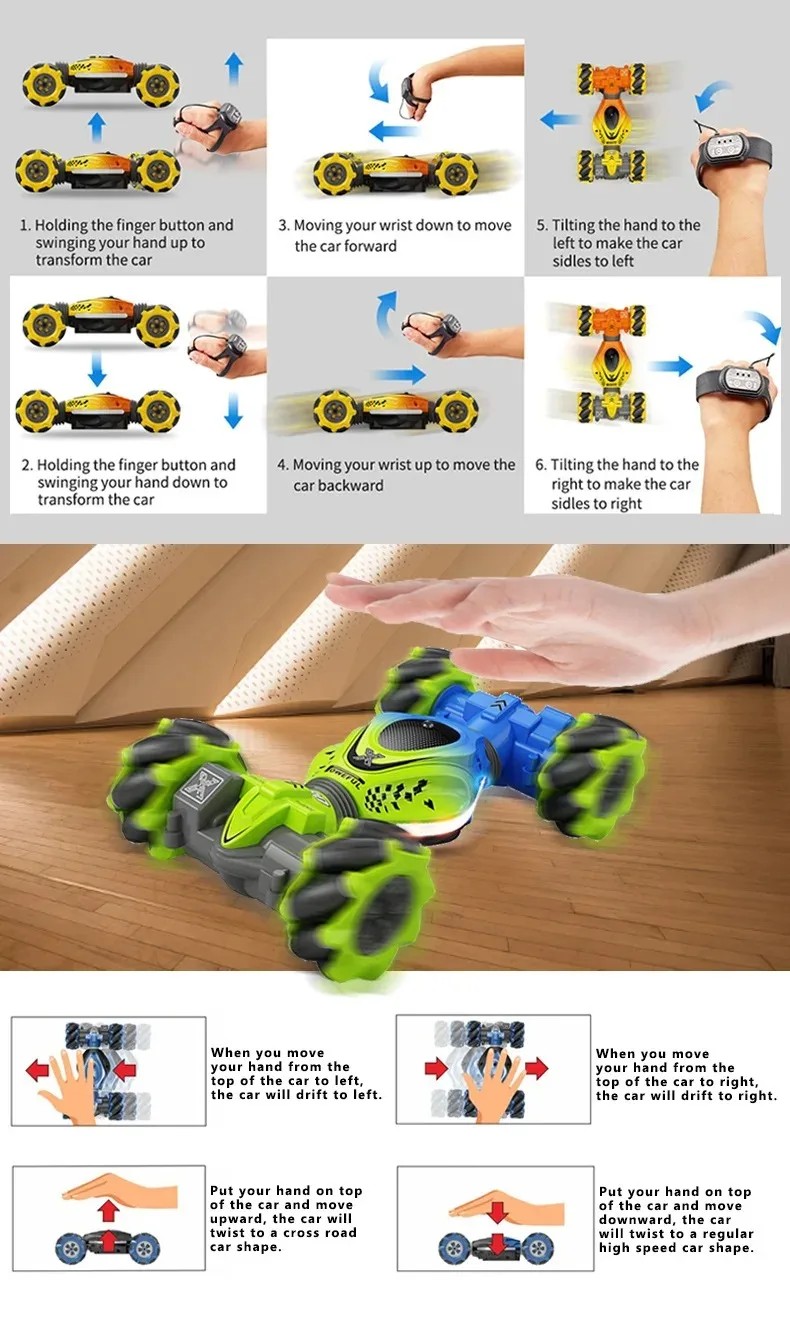 4WD RC Stunt Car 2.4G Radio with 1∕2∕3 Battery Remote Control Cars RC