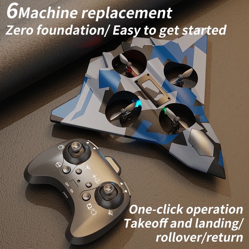  Remote-controlled flying toy with hovering and rolling stunts