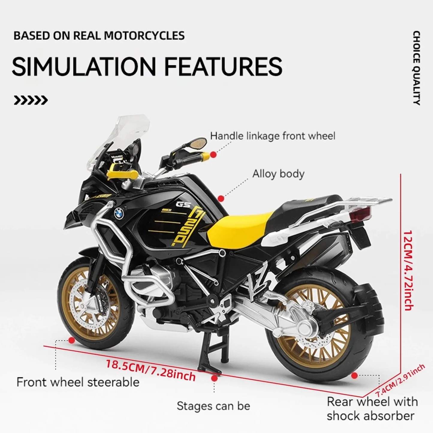 Tankcanvas 1:12 Scale For R1250 GS Alloy Die-cast Car Motorcycle Model, Toy Gift Giving, Die-cast Static Motorcycle Model-Tankcanvas