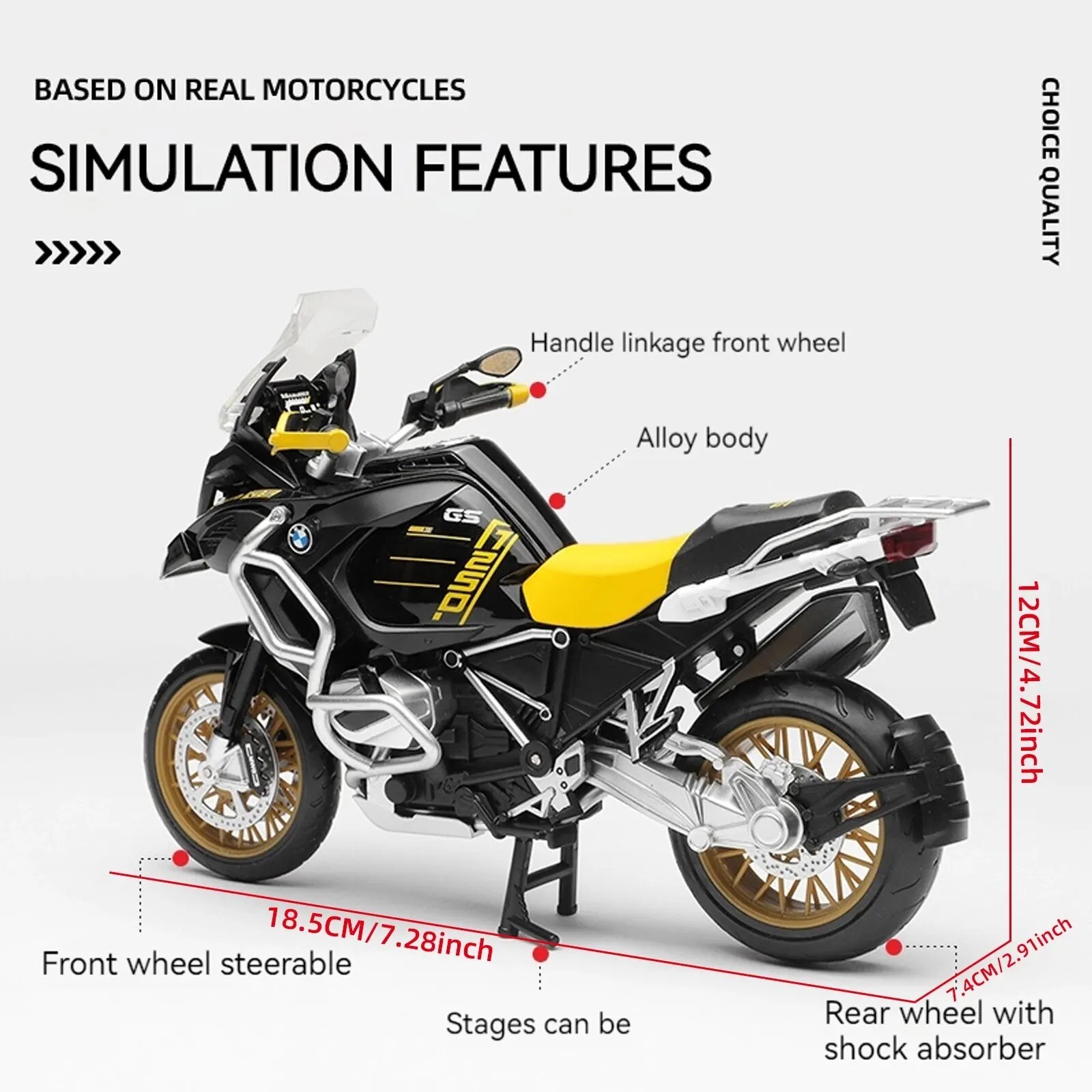Tankcanvas 1:12 Scale For R1250 GS Alloy Die-cast Car Motorcycle Model, Toy Gift Giving, Die-cast Static Motorcycle Model-Tankcanvas
