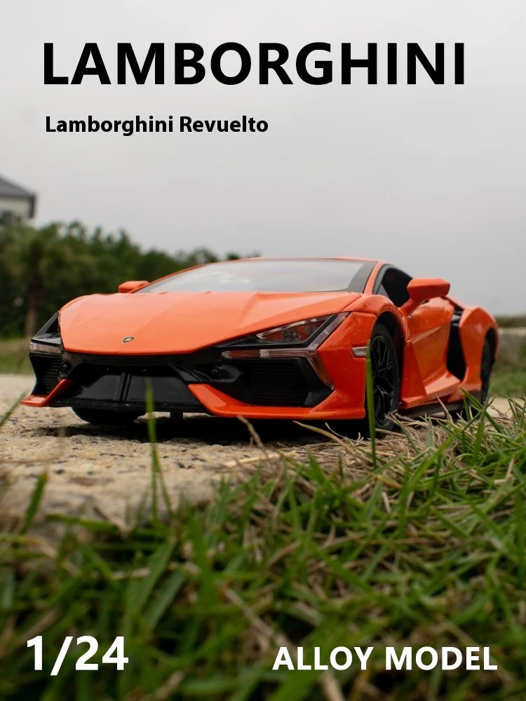 TANKCANVAS-Diecast Model Car 1:24 For Lamborghini Revuelto Simulation Alloy Static Model