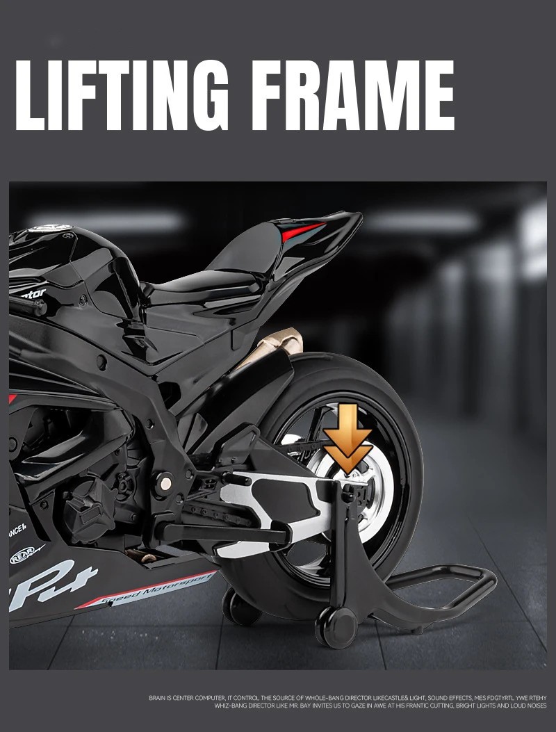 Tankcanvas 1:12 For BMW HP4 Alloy Die Cast Racing Motorcycle Model Vehicle Collection Sound and Light Off Road Autocycle Toys Car-Tankcanvas