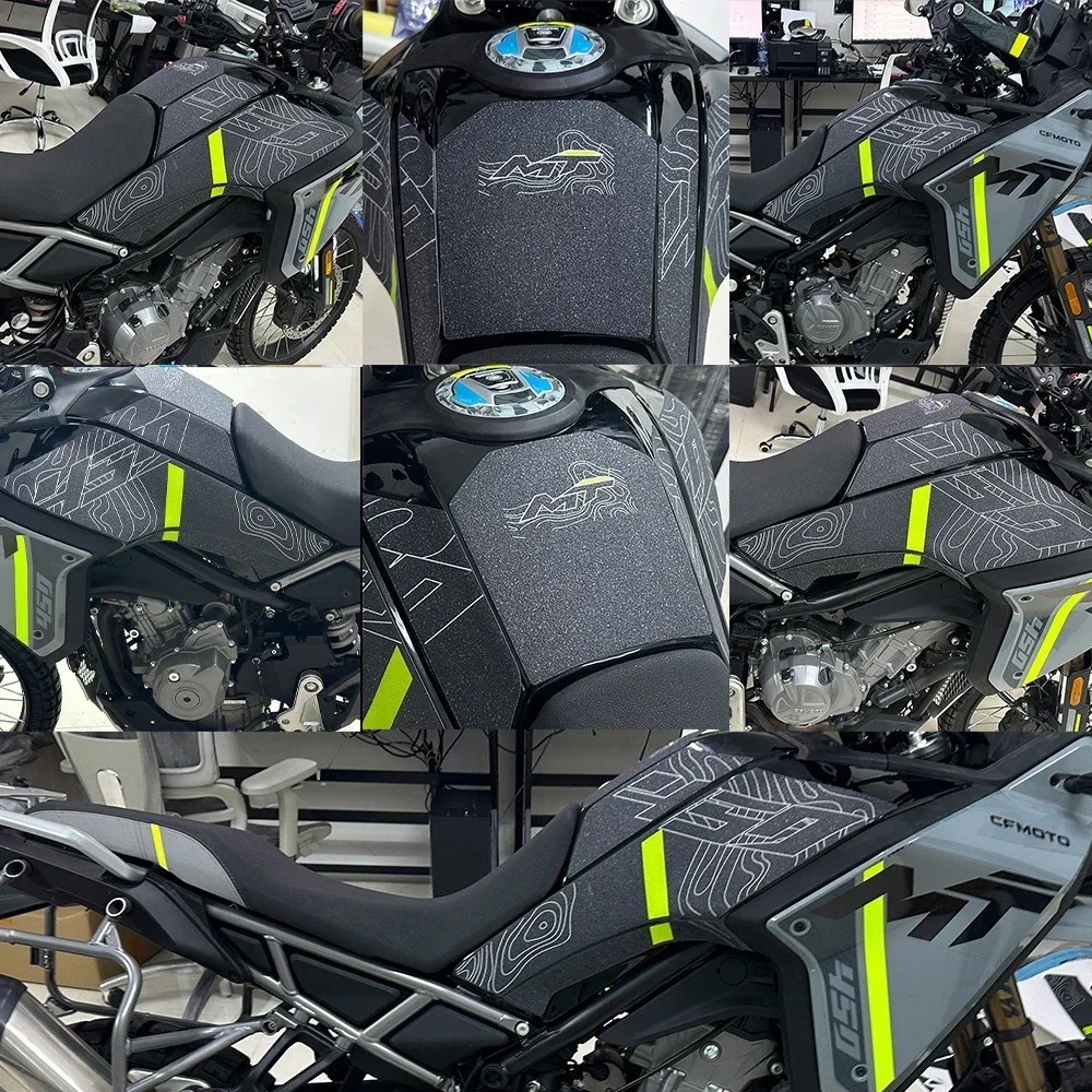 Tankcanvas Motorcycle Tank Pad Protector Sticker Decal Gas Knee Tank Traction Pad Side New Model For CFMOTO 450MT 2024-Tankcanvas