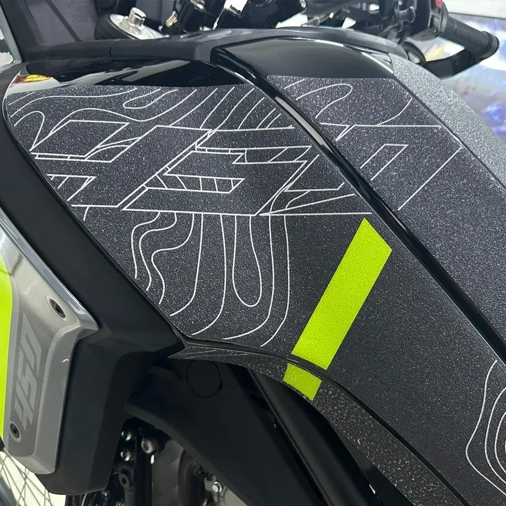 Tankcanvas Motorcycle Tank Pad Protector Sticker Decal Gas Knee Tank Traction Pad Side New Model For CFMOTO 450MT 2024-Tankcanvas