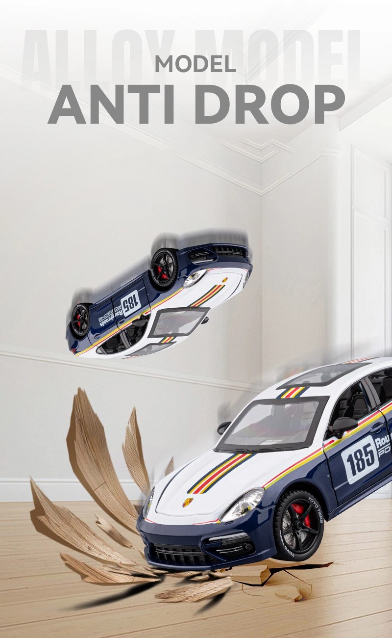 TANKCANVAS-Diecast Model Car 1:24 For Porsche Panamera Track Super Sport Car Classic Simulation Alloy Static Model