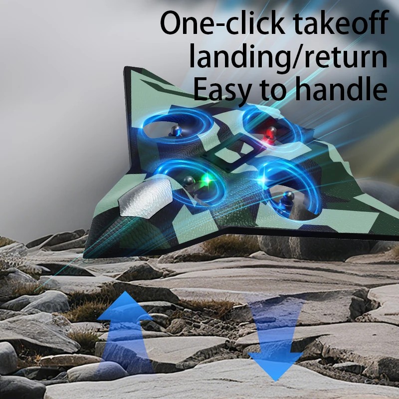  Remote-controlled flying toy with hovering and rolling stunts