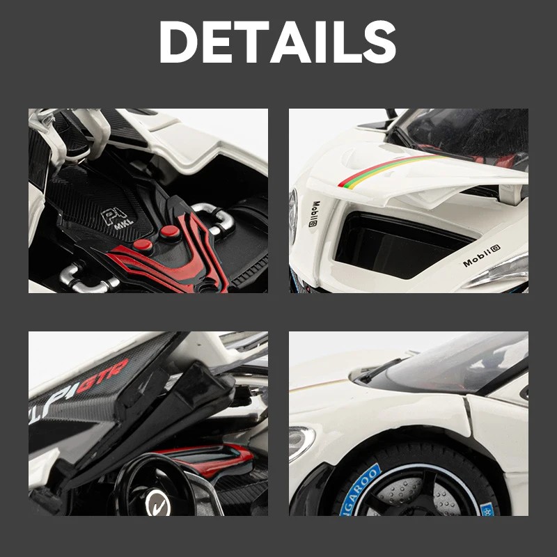 TANKCANVAS-Diecast Model Car 1:24 For McLaren P1 GTR Supercar Simulation Alloy Static Model