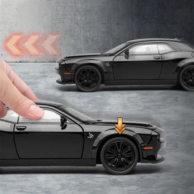 TANKCANVAS-Diecast Model Car For 1:22 Challenger SRT Hellcat Demon Eyes Simulation Alloy Static Model-Tankcanvas