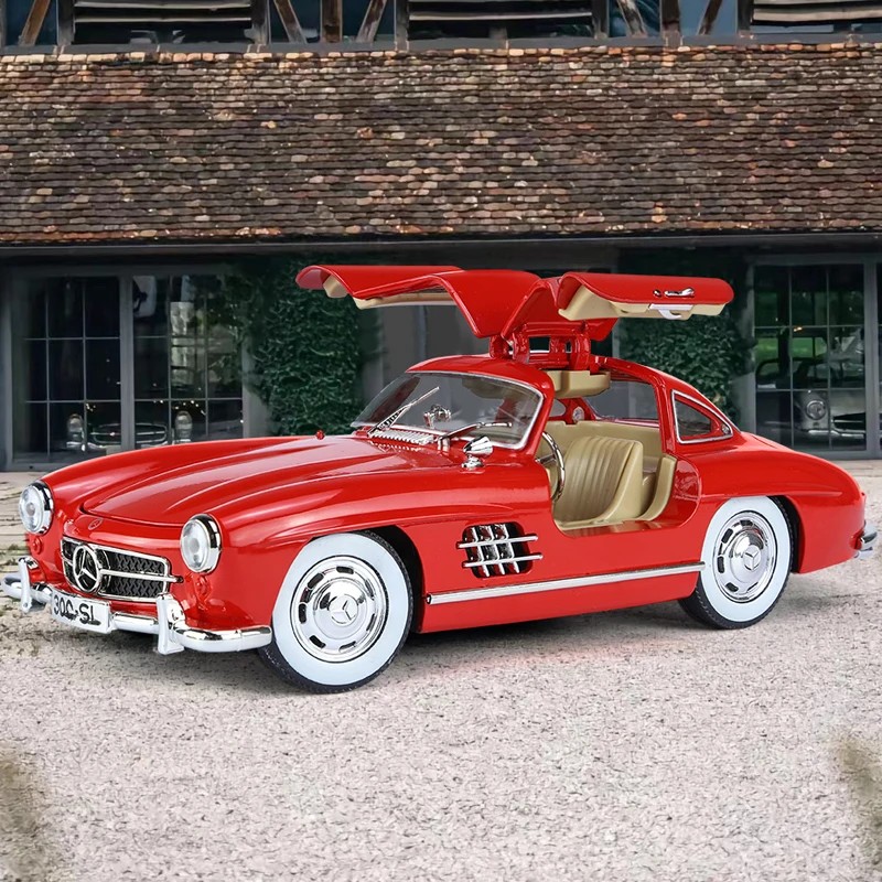 TANKCANVAS-1:24 Benz 300SL 1936 Classic Car Alloy Diecast Car Model Sound Light