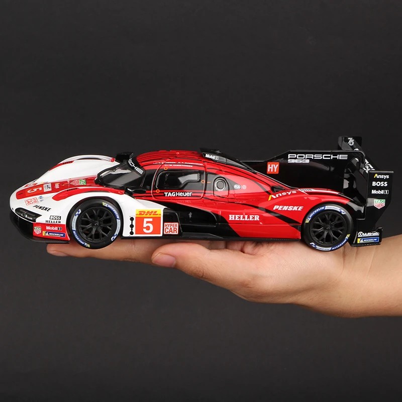 TANKCANVAS-Diecast Model Car 1:24 For Porsche 963 Simulation Alloy Static Model
