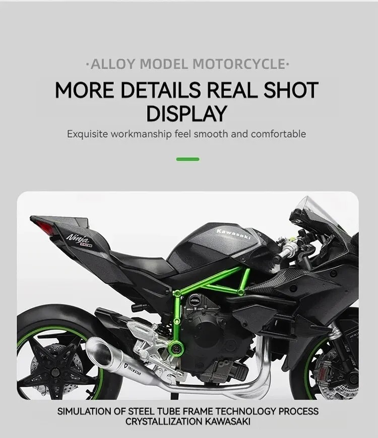 Tankcanvas 1:12 Scale For Kawasaki Motorcycle Die-cast Model Motorcycle Lovers Collectibles Boys Gifts kids toy-Tankcanvas