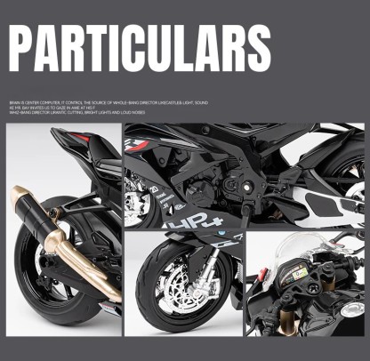 Tankcanvas 1:12 For BMW HP4 Alloy Die Cast Racing Motorcycle Model Vehicle Collection Sound and Light Off Road Autocycle Toys Car-Tankcanvas