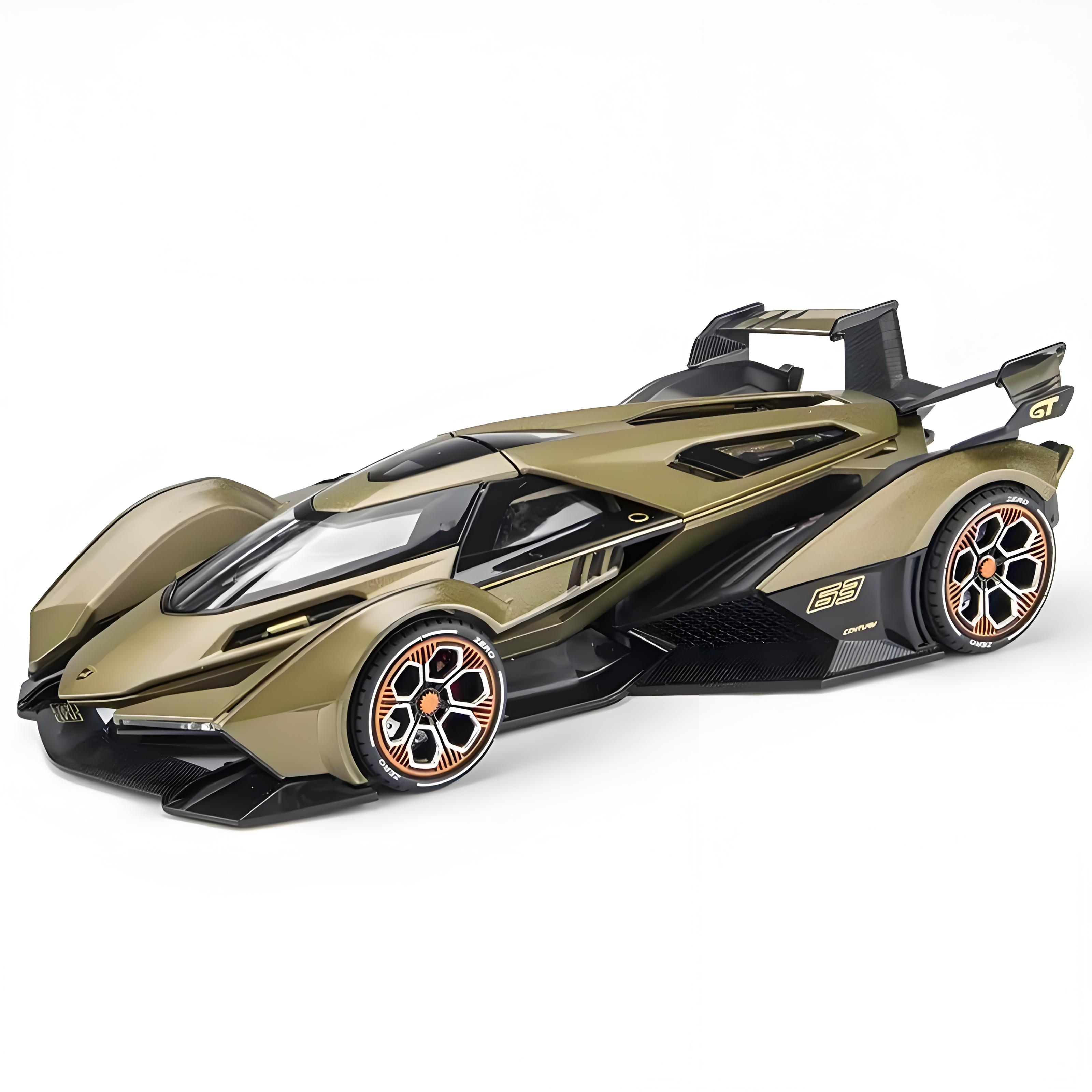 TANKCANVAS-Diecast Model Car 1:22 For Lambo V12 GT Supercar Simulation Alloy Static Model