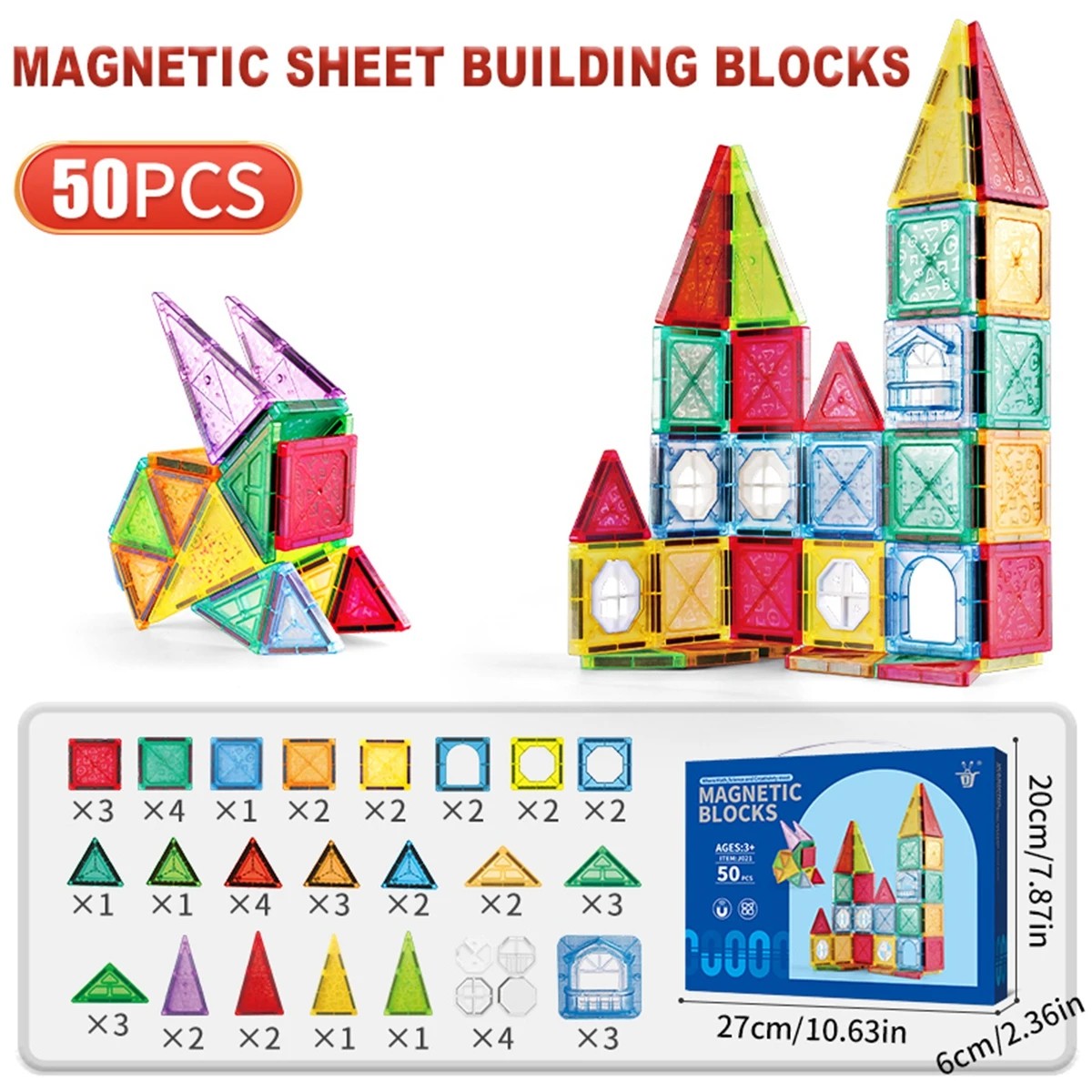 Magnetic Tiles for Kids Ages 3-8+ Magnet Toys