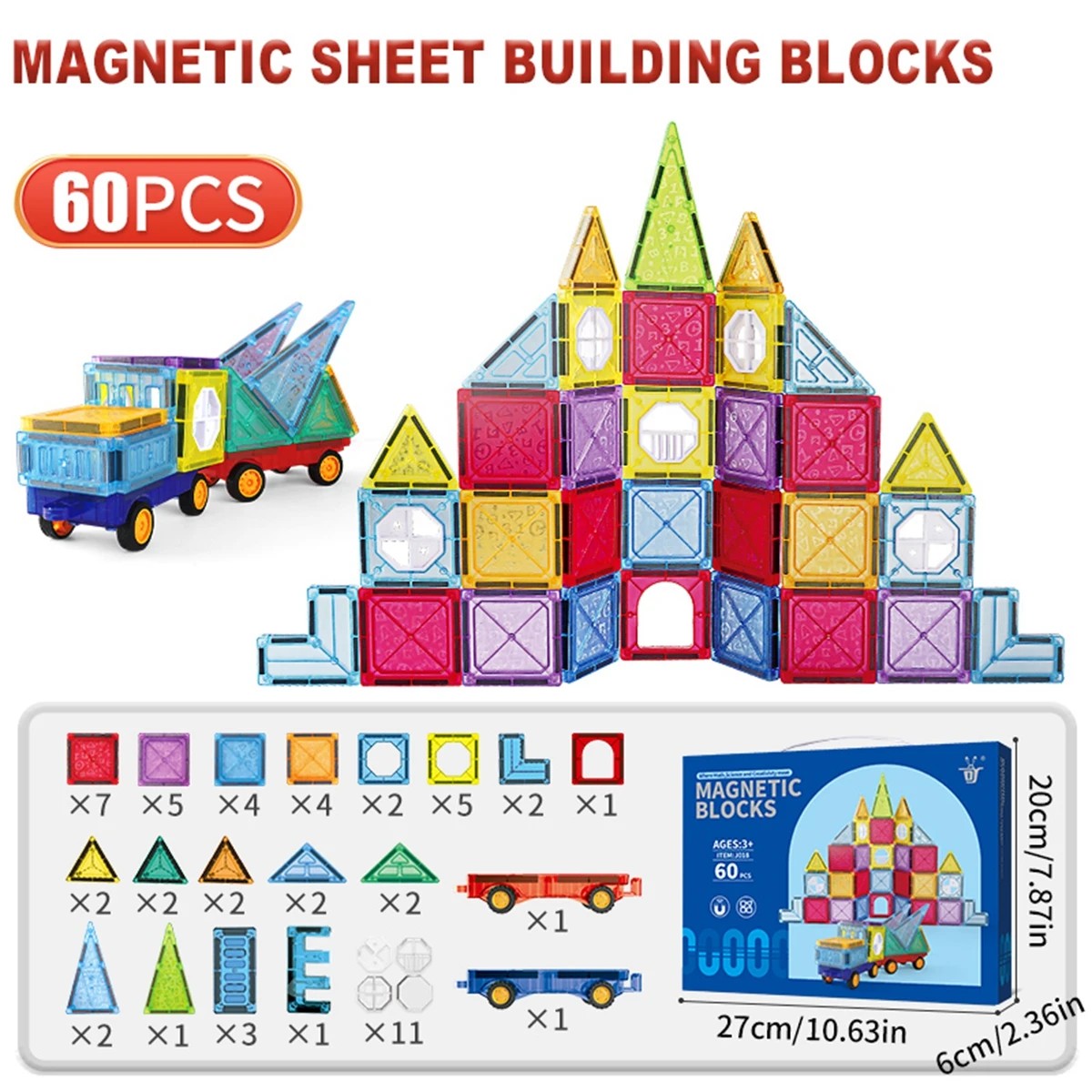 Magnetic Tiles for Kids Ages 3-8+ Magnet Toys