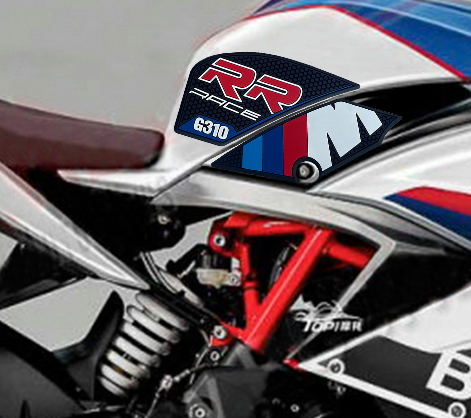 Motorcycle Tank Pad Protector Kit Anti-Slip Side Knee Grip Traction Fuel Tank Stickers Fit For BMW G310 RR Decorative Sticker-Tankcanvas
