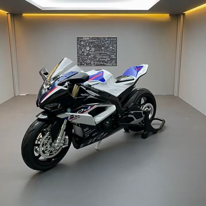 Tankcanvas 1:12 BMW HP4 Alloy Die Cast Racing Motorcycle Model Vehicle Collection Sound and Light Off Road Autocycle Toys Car