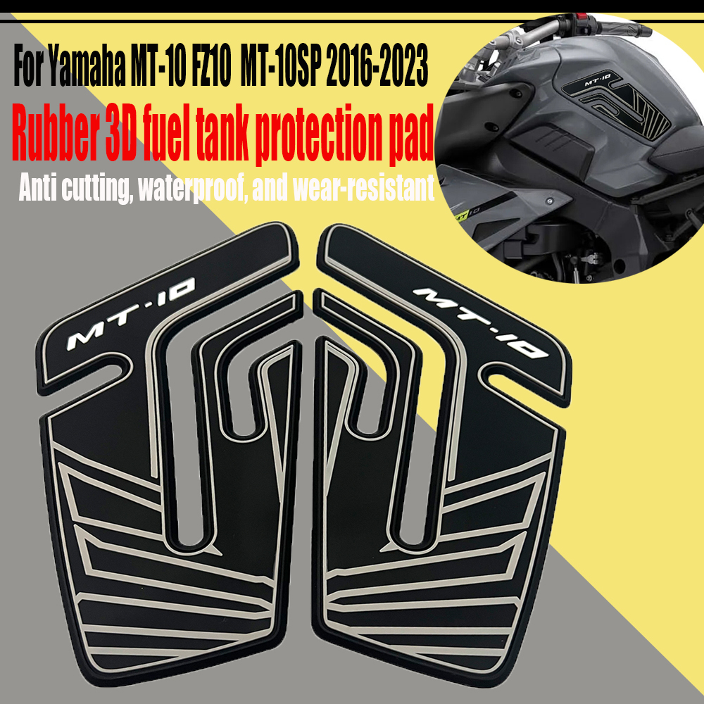 Tankcavas Motorcycle Fuel Tank Pad Protection Kit Sticker Anti-slip Fuel Tank Pad 3D Side Air Knee Grip Traction Pad Suitable for Yamaha MT-10-Tankcanvas