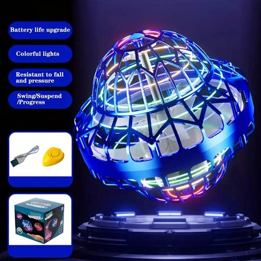 UFO Spiral Ball Induction Flying Machine Floating Spiral Light-up Electronic Toy