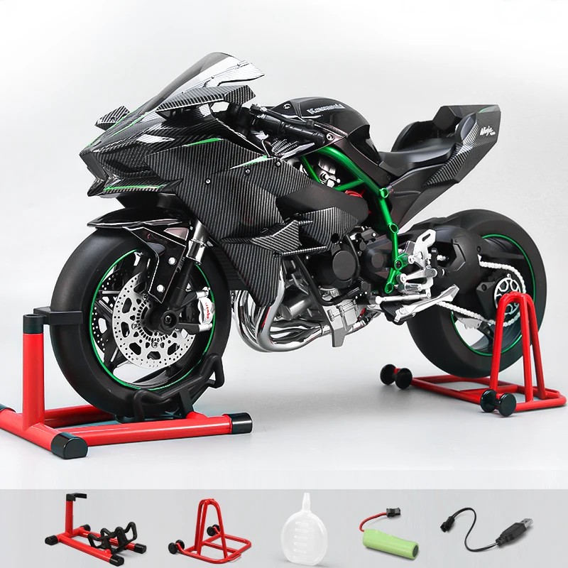 TANKCANVAS-1:6 FOR KAWASAKI H2R Bootable Sprayable Dynamic Alloy Metal Diecast Sound And Light Motorcycle Model