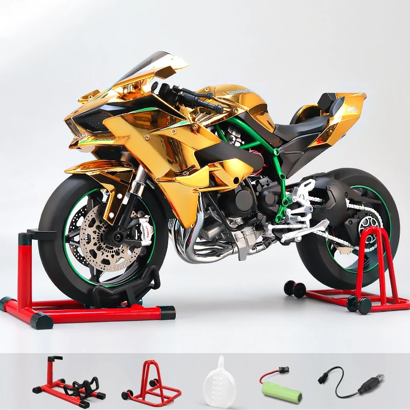 TANKCANVAS-1:6 FOR KAWASAKI H2R Bootable Sprayable Dynamic Alloy Metal Diecast Sound And Light Motorcycle Model