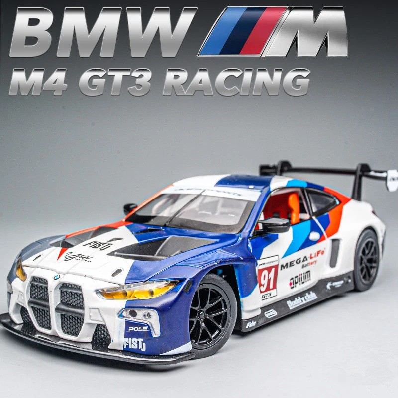TANKCANVAS-Diecast Model Car 1:24 For BMW M4 GT3 Simulation Alloy Static Model