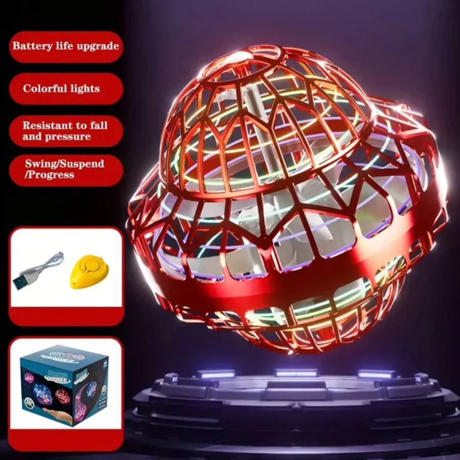 UFO Spiral Ball Induction Flying Machine Floating Spiral Light-up Electronic Toy