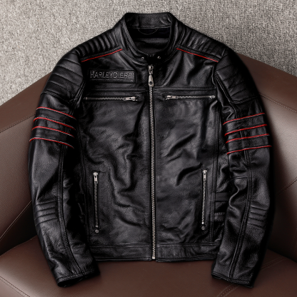 Tankcanvas New Motorcycle Jacket Men Cowhide Motocross Jacket Leather Winter Windproof Racing Suit Wear-resistant Moto Clothing For Harley-Tankcanvas