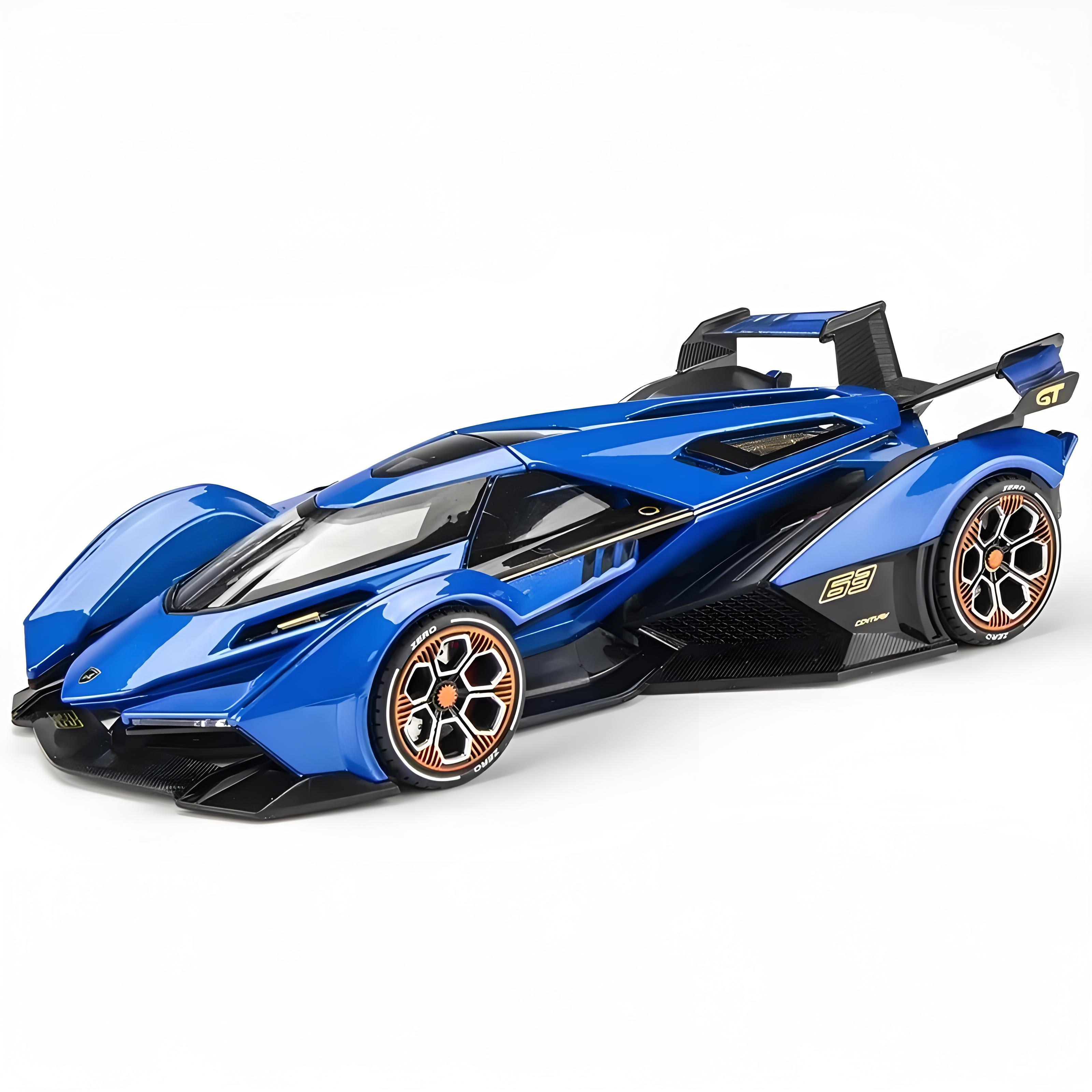 TANKCANVAS-Diecast Model Car 1:22 For Lambo V12 GT Supercar Simulation Alloy Static Model