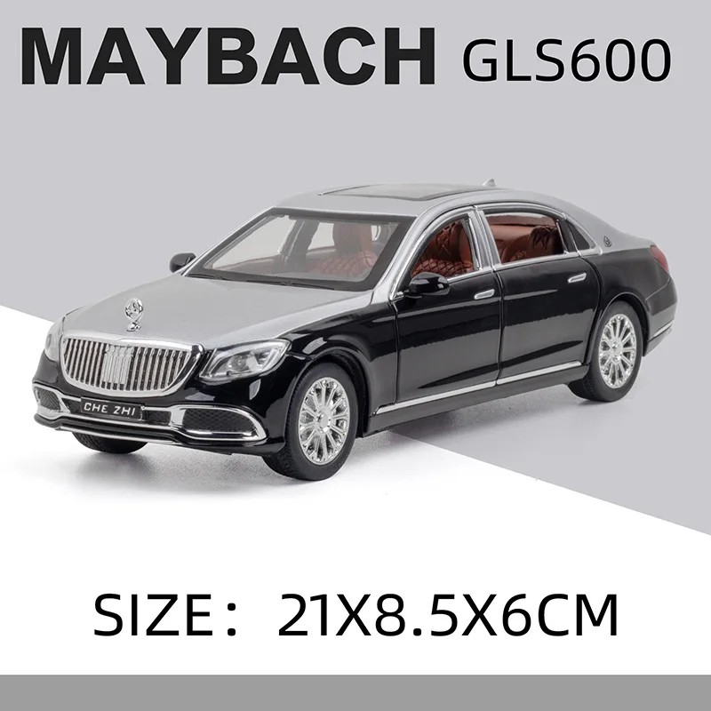 TANKCANVAS-1:24 For Mercedes Benz Maybach S600 Alloy Model Cars Diecast Car Simulation Sound & Light-Tankcanvas