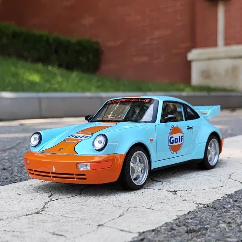 TANKCANVAS-Diecast Model Car 1:24 For Porsche 964 RS Classic Simulation Alloy Static Model