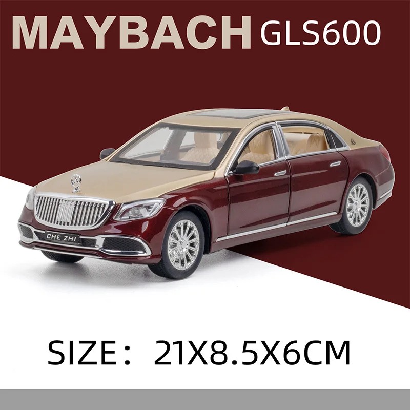 TANKCANVAS-1:24 For Mercedes Benz Maybach S600 Alloy Model Cars Diecast Car Simulation Sound & Light-Tankcanvas